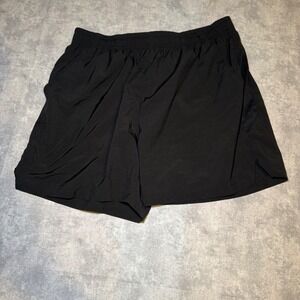 MIER Mens Running Shorts Black Athletic Gym Workout Mesh Pockets Size L